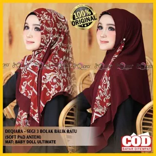 Jilbab Kerudung Krudung Hijab Segitiga Instan Instant Bolak Balik Bobal Ratu Sultan Soft Pet Deqiara