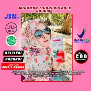 Minuman Sultani Kolagen Serbuk Colagen Collagen Original Drink Perawatan Pemutih Kulit Badan Wajah Glowing Suplemen Kecantikan Mengandung Vitamin C A B2 Antioksidan Tinggi Halal Bpom Wanita Pria 1 box isi 10 sachet