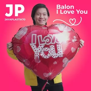 Balon Foil I LOVE YOU/ILY/Valentine/Cinta Character JUMBO 82cm
