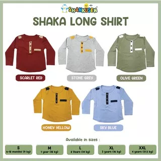 Shankusen Shaka Long Shirt Boy/ Baju Anak Bayi Laki Lengan Panjang/ Baju Koko Bayi Cotton