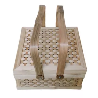 Rantang Bambu 25 Cm | Kotak Susun 1 | Hampers Bambu | Box Bambu