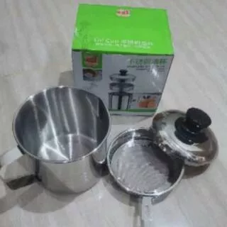 Oil Pot Stainless Steel 1100ml 13 cm Wadah Minyak Goreng