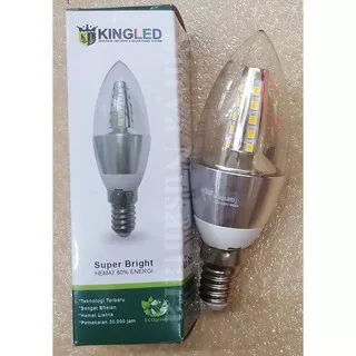 Lampu Led Candle e14 KingLed King Led 4.5w Cahaya Kuning Bergaransi