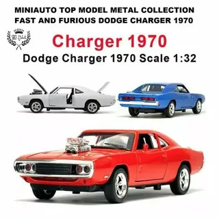 Diecast mini auto 1/32 dom`s Dodge charger r/t fast furious mainan anak