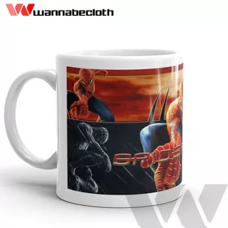 Gelas Mug Spiderman Keramik Souvenir Mug Kartun Superhero Spiderman