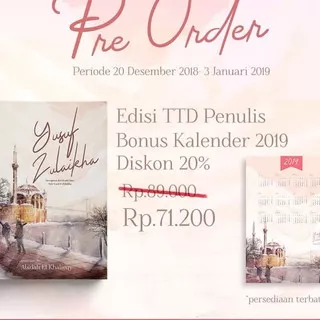 Yusuf - Zulaikha Edisi TTD Penulis Bonus Kalender 2019