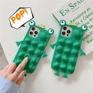 Casing OPPO Reno 2F 5 Pro 6 R9s A5 A9 A32 A53 A33 A3s A54 4G A5s A7 A12 A8 A31 F11 A74 5G A52 A72 A92 2020 Pop it 3D Cute Cartoon Frog Prince Phone Case Soft Cover