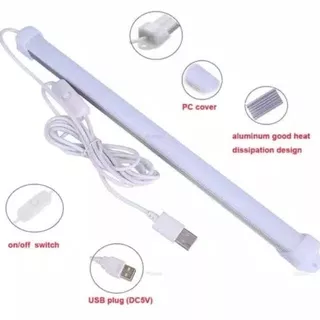 LAMPU NEON LED 37Cm USB PORTABLE EMERGENCY Lampu Neon Panjang Strip Tabung POWERBANK recharge LAMPU NEON LED 37Cm