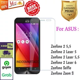 Zenfone 2 Laser 5 5,5 6 Selfie Zoom S Asus Tempered Glass Anti Gores Kaca Bening Screen Guard Yes