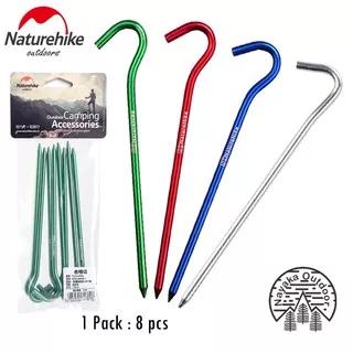 Pasak Tenda Bulat Naturehike NH15A008-I Pasak Tenda Camping Dome Aluminium Alloy Ultralight Ringan