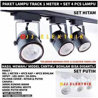 Paket lampu sorot 1 set isi 3 plus rel 1 Meter LED Track Light Spotlight Rel