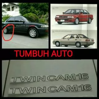 Sticker Stiker Striping Tulisan TWINCAM 16 Toyota Corolla Twincam GT Starlet Great Soluna all new