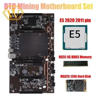 X79 H61 BTC Miner Motherboard 5X PCI-E 3080 with E5 2620 CPU RECC