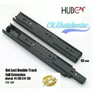 Rel Laci Double Track 1 Set Isi 2 Pcs Panjang 30 Cm x 45 Mm Full Extension