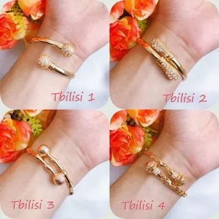gelang tangan melingkar Titanium Semi Lapis Emas 18k ` Perhiasan model Tbilisi gold ` Alifia Xuping
