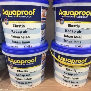 ASLI 100% AQUAPROOF 4KG HARGA TERMURAH SE SURABAYA - READY 1 KG 4 KG 20 KG - PUTIH ABU ABUMUDA TRANSPARAN HITAM MERAH CAT TEMBOK DINDING PELAPIS ANTI BOCOR WATERPROOF WATER PROOF EKSTERIOR EXTERIOR INTERIOR AQUA PROOF