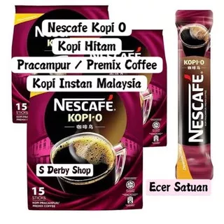 Nescafe Kopi O Hitam Instan Premix Coffee Malaysia Ecer Satuan