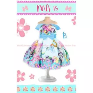 DRESS ANAK LITTLE PONY BAJU PESTA SABRINA MODIS KEKINIAN IMPORT