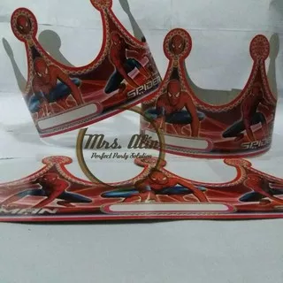 Mahkota Ulang Tahun Spiderman / Topi Ulang Tahun /Souvenir Ulang Tahun