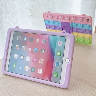 Relive Stress Push It Bubble Pinch Rainbow Love Peas Silicone Lanyard bracket Tablet Case For Apple iPad 2019 10.2-inch pro 10.5 pro 11 air4 10.9 ipad 10.2 ipad 9.7 air 2019 pro 9.7 ipad 2 3 4 5 6 air1 air2 ipad mini 1 2 3 4 5