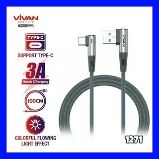 Vivan Original BWC100S Kabel Data Fast Charge Gamers 3A Type C Elbow - 1271