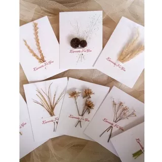 Kartu Ucapan greeting card souvenir vintage rustic bunga kering murah kertas - GREETING CARD UCAPAN BUNGA KERING DRIED FLOWER / Greeting Card / Kartu Ucapan Rustic Bunga Kering / Dried Flowers