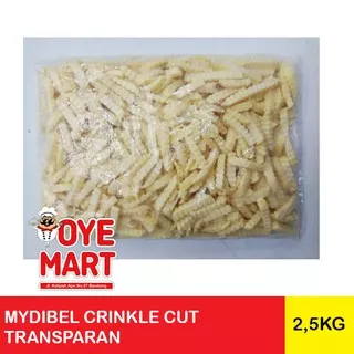 MYDIBEL CRINKLE CUT 2,5KG TRANSPARAN PACK FRENCH FRIES KENTANG GORENG