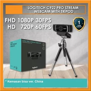 Webcam Logitech C922 Pro / C925e / Streamcam / C1000e Brio Web Camera Streaming Zoom Webcam With Microphone Full HD 1080P Video Auto Focus Web cam ORIGINAL GARANSI