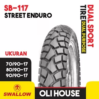 BAN LUAR MOTOR RING 17 SWALLOW STREET ENDURO SB-117 TUBELESS 70/90 80/90 90/90