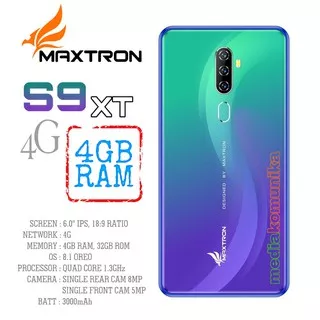 (RAM 4GB) MAXTRON S9 XT 4G - HP ANDROID 4G 6 - RAM 4GB ROM 32GB - SMARTPHONE