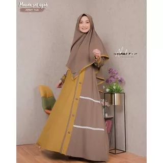 Gamis MANDA Alfaro  SET Khimar Itycrepe Renda al faro bukan AKU KARISSA zahin