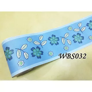 Wall Border Blue List Flower BP032 Garis Batas Dinding Premium List Tekstur Timbul Bunga Biru