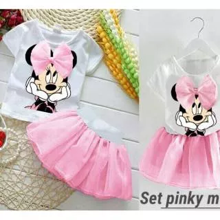 Stelan anak tile pinky mouse dan cute girl kid