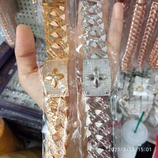 Gelang Tangan Xuping Rantai cantik fashion premium elegant silver gold lapis emas 18k JS0437140320