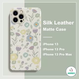 Retro Daisy Floral Matte Phone Case for IPhone Xr 7Plus 8Plus X XS 13 11 12 Pro Max Embossing 4 Corners Bumper Matte Soft Silk Leather Back Shell