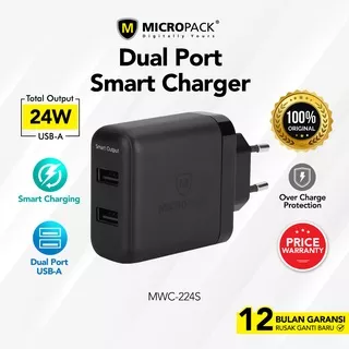 Micropack Wall Charger Smart IC 24 Watt 2 Ports (MWC-224S)