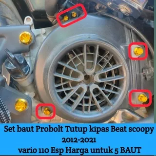 SET Baut probolt Tutup kipas beat scoopy 2012-2021  ORIGINAL heng