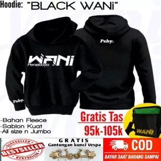 Hoodie Persebaya Black Wani Hoodie Premium Persebaya Wani Bonek GRATIS Tas Selempang wani