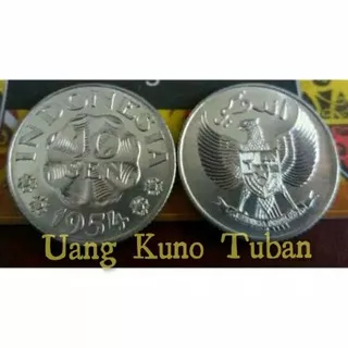 Uang Kuno Koin 10 Sen Tahun 1951, 1954, 1957