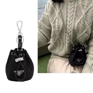 Prada Cleo Leather Handbag FULLSET / Nylon Mini Pouch / Tas Kulit Tas Selempang Handle Bag