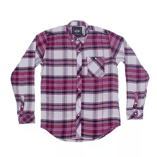 308 ABSLTUNSCRD - Shirt Flanel White Black Maroon - White