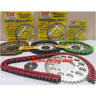 Gear Set SSS Gir set sss 428 Satria Fu Karbu Satria Fu Injeksi GSX 150 Satria 2T Satria Hiu Satria Ru Rante 428H Tebal Gear Racing Gir Racing Gear Suzuki Gir set Depan Belakang Gir Original SSS sss