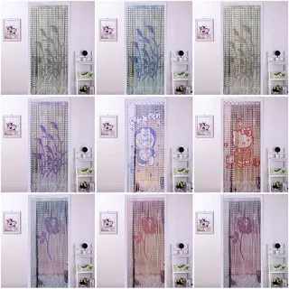 Tirai Benang Motif Doraemon - Helokitty Tirai Hiasan Tirai Benang Halus Renda Bermotif Cantik 100cm x 200cm Q10