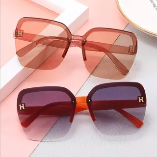 Square Sunglasses Retro Ins Sun Glasses H Letter Fashion Glasses Female Multicolor Eyeglass