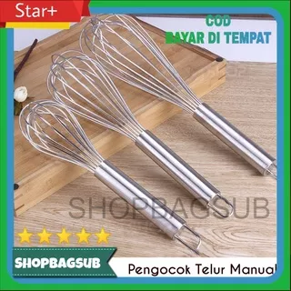 Pengocok Telur Manual Pengaduk Adonan Kue Hand Mixer Egg Whisk Stainless Steel