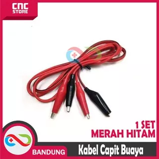 KABEL CAPIT BUAYA TO CAPIT BUAYA 1 SET MERAH & HITAM 1 METER