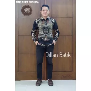 Kemeja Batik Pria Full Furing Lengan Panjang Katun Halus Sragenan Motif NARENDRA KUSUMA