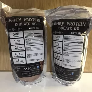 Whey Protein Isolate WPI 90 Whey Susu Protein 500 gram Rasa Plain