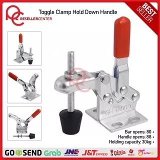 Alat Bantu Dorong Jepit Vertical Toggle Clamp Hold Down Handle / Klem Alat Bantu Tukang Untuk Menggantung Benda / Vertical Hold Down Toggle Locking Handle Clamp / Clamp Kayu Besi Multifungsi - GH-301A - Silver