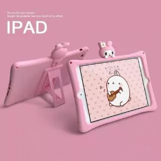 Cover For iPad 9.7 2018 2017 10.2 7th Pro 9.7 10.5 Air 1 2 3 pink Cartoon Kids Case ipad Mini 1 2 3 4 5 Silicon Funda Soft Case